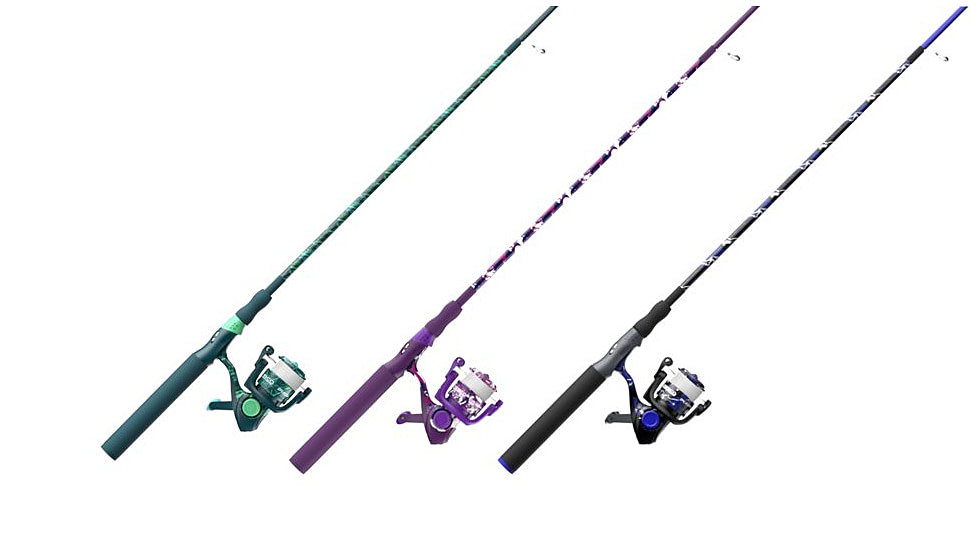 Zebco Splash Spinning Reel and Rod Combo, 6ft 2-PC Fiberglass Rod, Medium-Light, Moderate, SZ 20 Reel, 5.2-1 Ratio, 2-Bearings, All Metal Gears, Tidepool Purple, SPLTPP20602ML.NS4