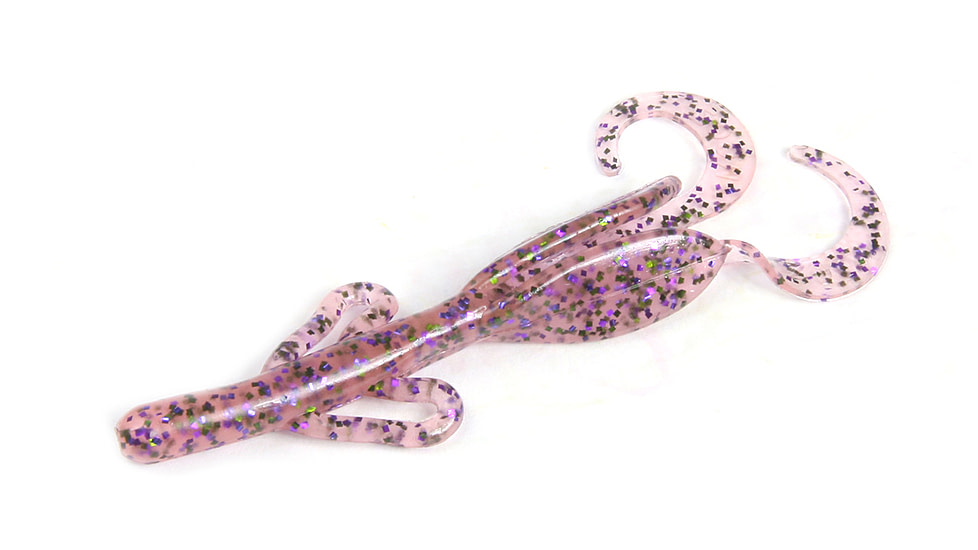 Zoom Baby Brush Hog Creature Bait, 12, 4in, Cotton Candy, 042023-SP