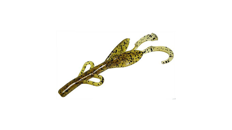 Zoom Baby Brush Hog Creature Bait, 12 Pack, 4in, Amber Black, 042214X