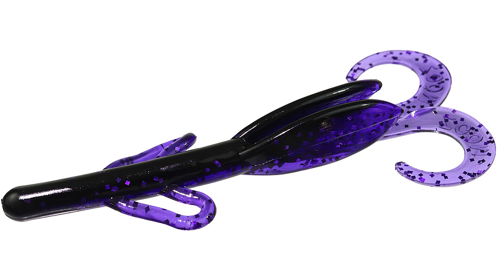 Zoom Baby Brush Hog Creature Bait, 12 Pack, 4in, Black Light, 042369X