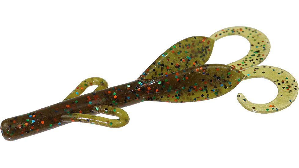 Zoom Baby Brush Hog Creature Bait, 12 Pack, 4in, Bull Bream, 042435X
