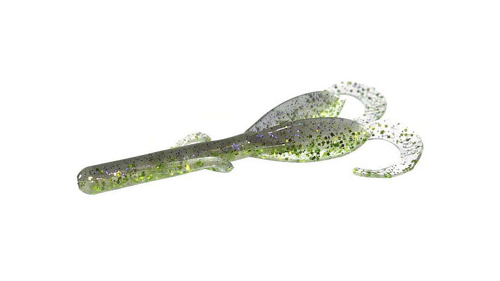 Zoom Baby Brush Hog Creature Bait, 12 Pack, 4in, Electric Shiner, 042390X