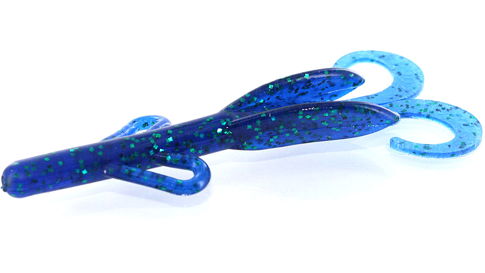 Zoom Baby Brush Hog Creature Bait, 12 Pack, 4in, Emerald Blue, 042352X