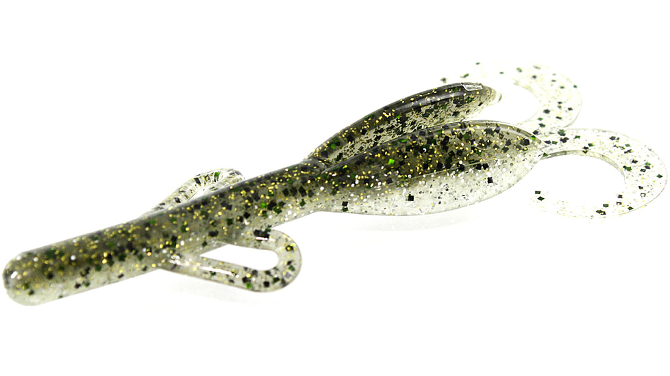 Zoom Baby Brush Hog Creature Bait, 12 Pack, 4in, Green Flash, 042351X