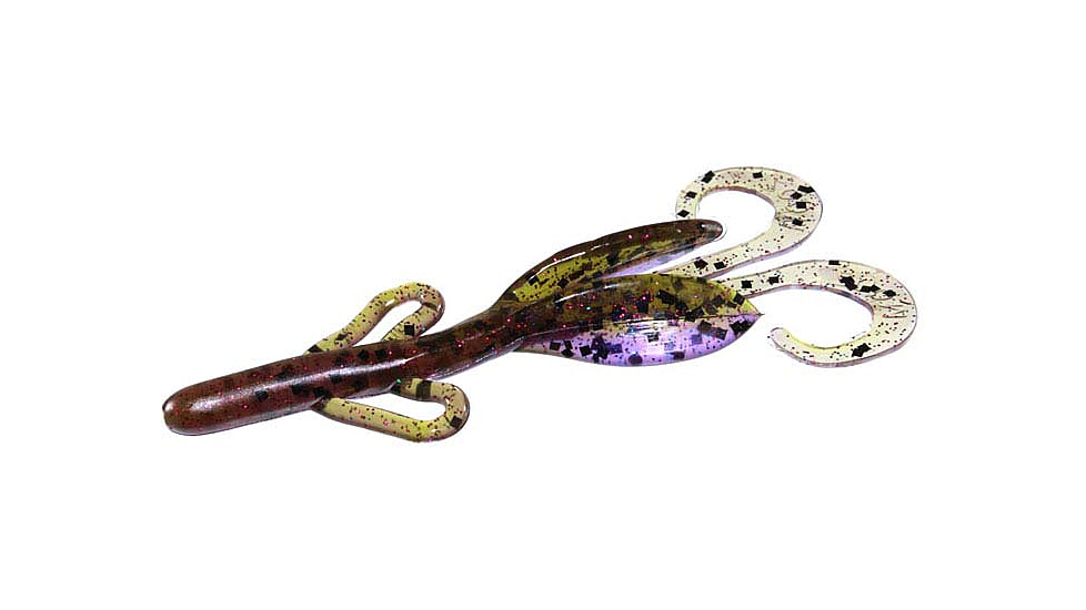 Zoom Baby Brush Hog Creature Bait, 12 Pack, 4in, Huckleberry, 042407X