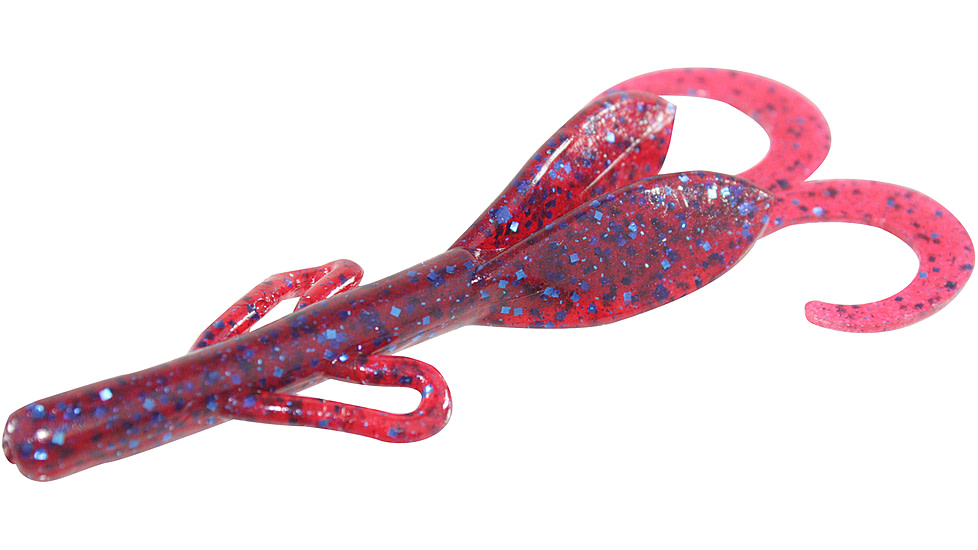 Zoom Baby Brush Hog Creature Bait, 12 Pack, 4in, Plum, 042004X