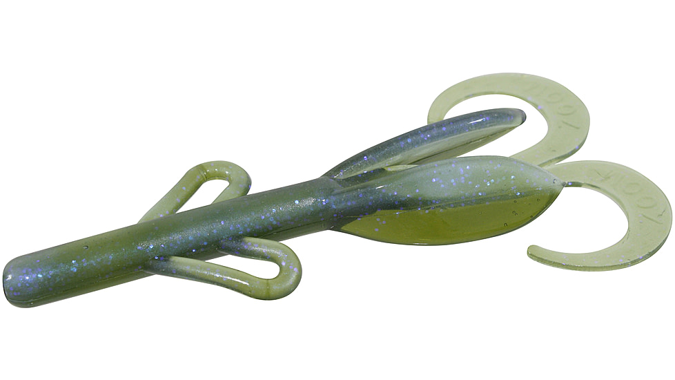 Zoom Baby Brush Hog Creature Bait, 12 Pack, 4in, Watermelon Moondust, 042363X