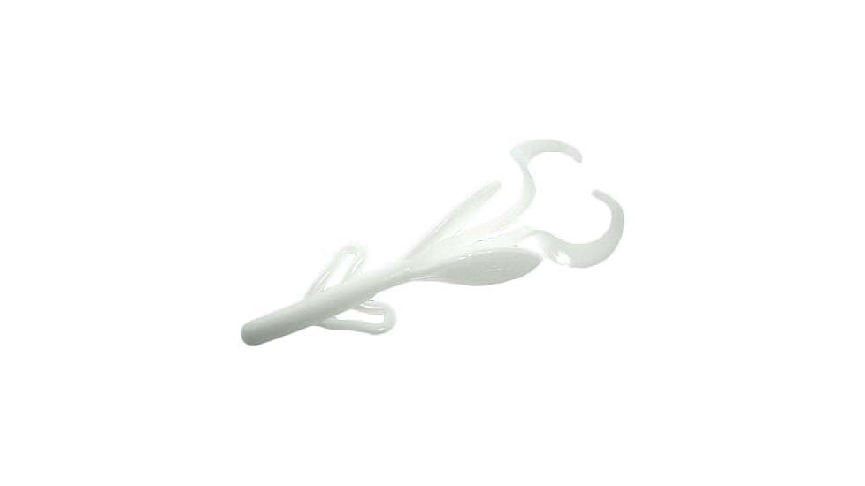 Zoom Baby Brush Hog Creature Bait, 12 Pack, 4in, White, 042040X