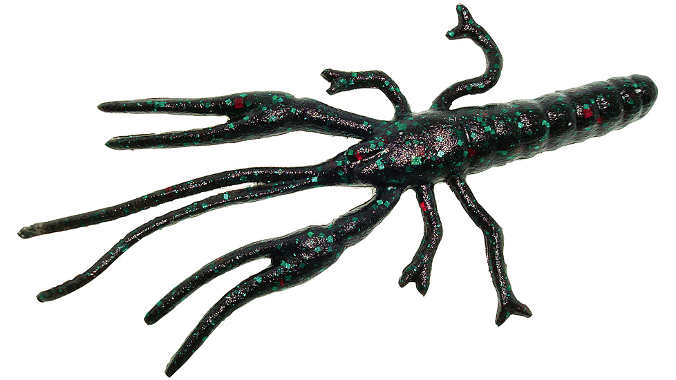 Zoom Big Critter Craw, 10 Pack, 5in, Black Emerald, 039136X