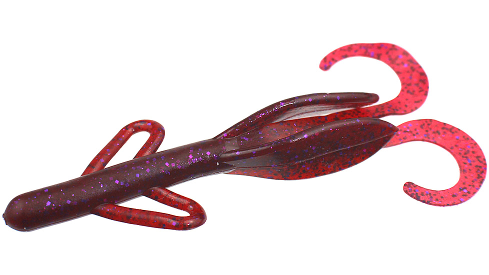 Zoom Brush Hog Creature Bait, 8 Pack, 6in, Cranberry, 022431X