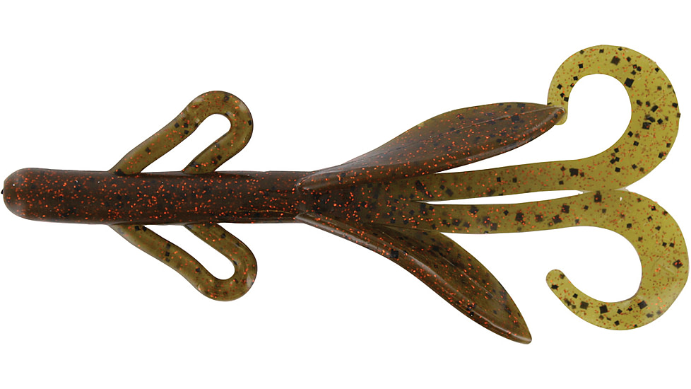 Zoom Brush Hog Creature Bait, 8 Pack, 6in, Green Pumpkin Orange Glit, 22306