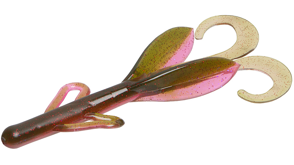 Zoom Brush Hog Creature Bait, 8 Pack, 6in, Raspberry Shad, 022365X