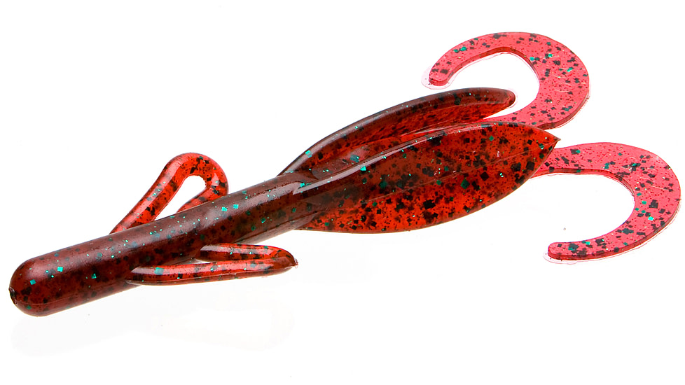 Zoom Brush Hog Creature Bait, 8 Pack, 6in, Red Bug, 022021X