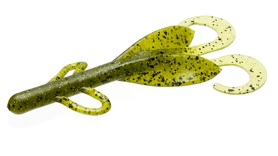 Zoom Brush Hog Creature Bait, 8 Pack, 6in, Watermelon Gold Glitter, 022141X