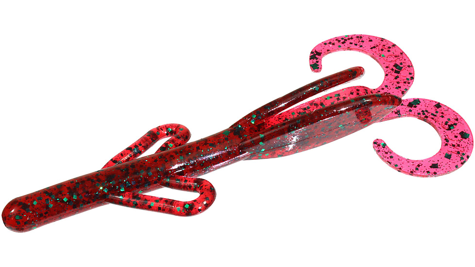 Zoom Brush Hog Midsize Creature Bait, 10 Pack, 4.5in, Red Bug, 145021