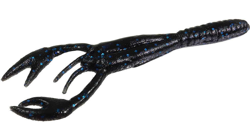 Zoom Cross Craw Bait, 14 Pack, 4in, Black/Blue, 047072X