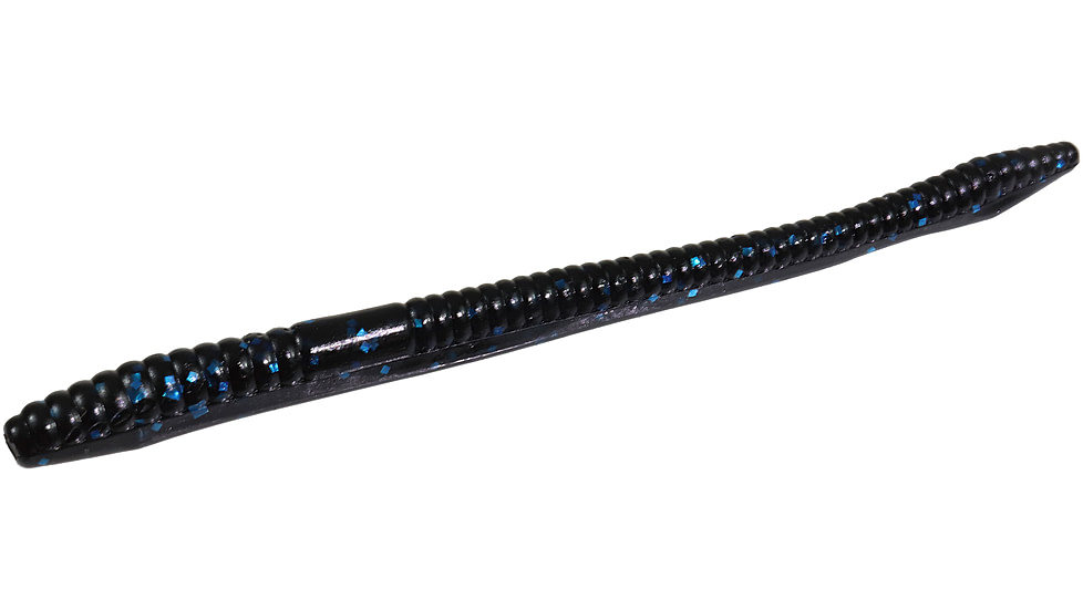 Zoom Finesse Worm, 20 Pack, 4.5in, Black/Blue, 004072X