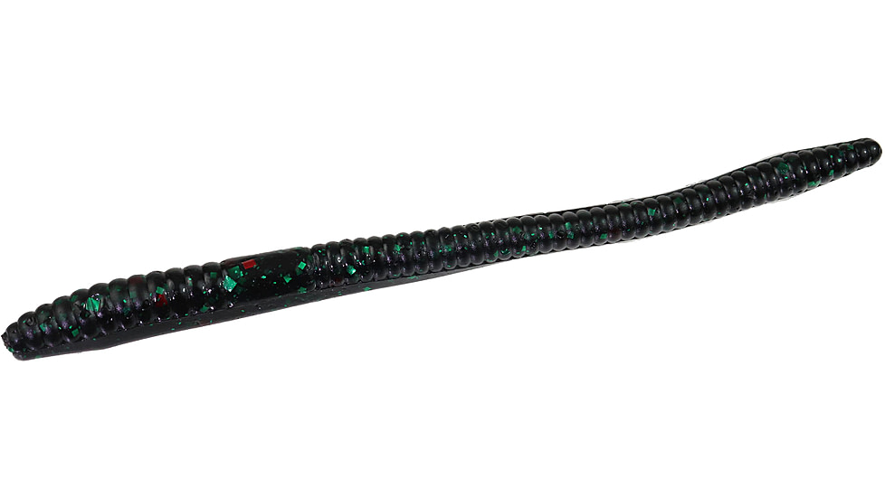 Zoom Finesse Worm, 20 Pack, 4.5in, Black Emerald, 004136X