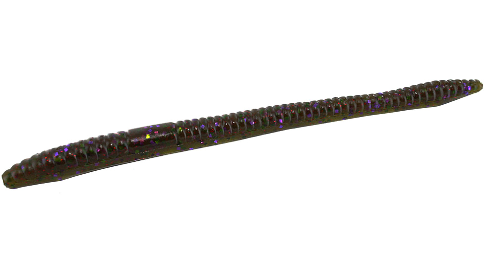 Zoom Finesse Worm, 20 Pack, 4.5in, Green Pumpkin Candy Red, 004332X