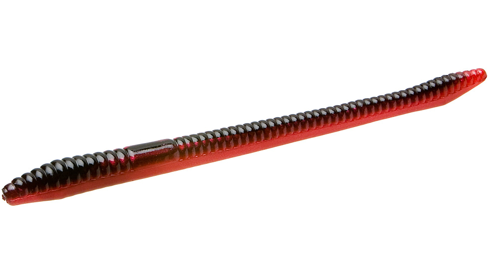 Zoom Finesse Worm, 20 Pack, 4.5in, Red Shad, 4029