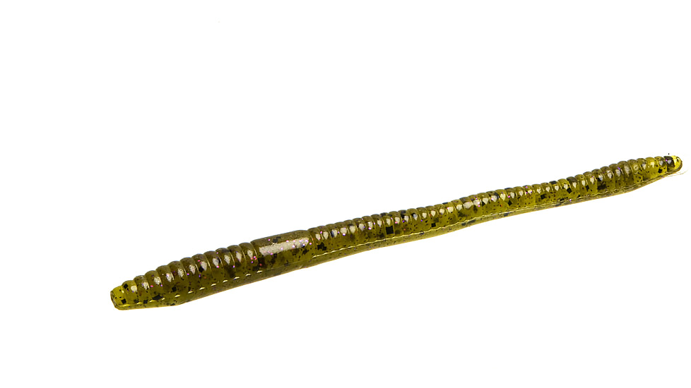 Zoom Finesse Worm, 20 Pack, 4.5in, Watermelon Prp Glit, 004138X