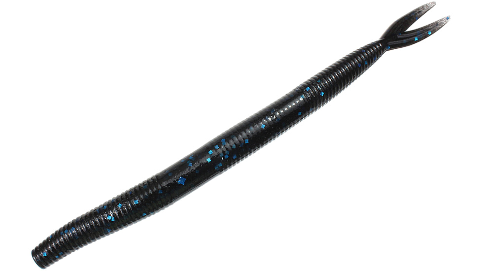 Zoom Fluke Stick Jr Bait, 10 Pack, 5in, Black/Blue, 126072
