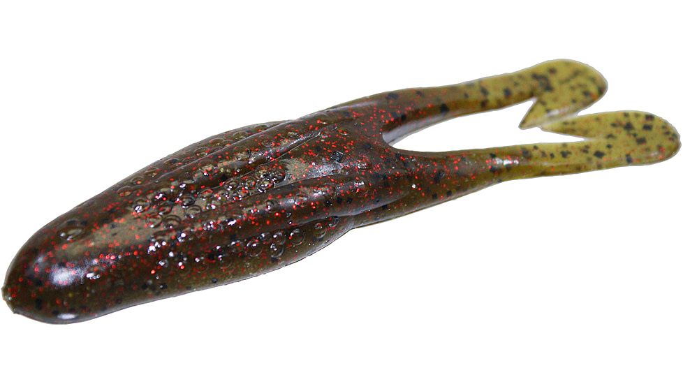 Zoom Horny Topwater Toad, 5 Pack, 4.25in, Green Pumpkin Red, 083202X