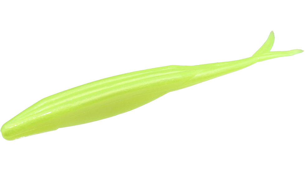 Zoom Mag Super Fluke Baitfish Imitator, 5 Pack, 7in, Chartreuse Pearl, 112046X