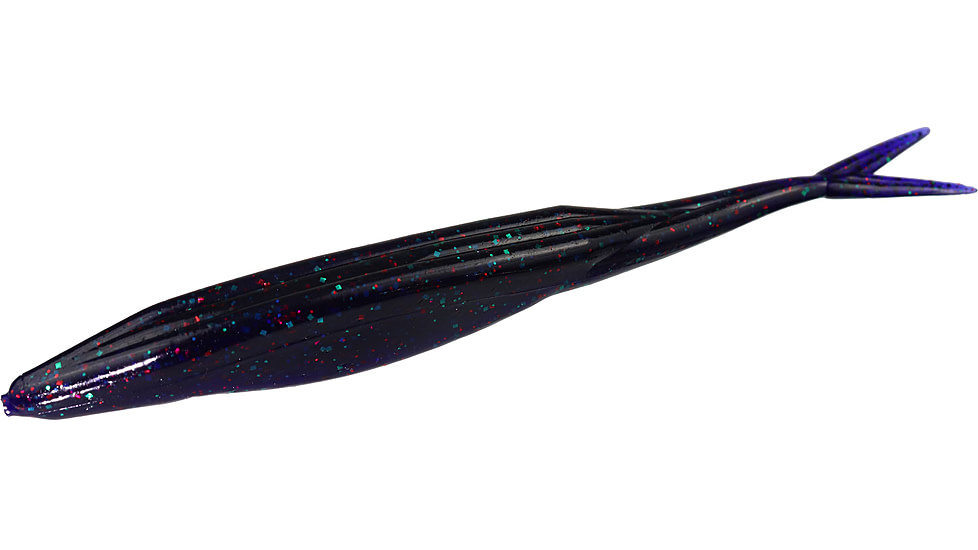 Zoom Mag Super Fluke Baitfish Imitator, 5 Pack, 7in, Junebug Red, 112177X