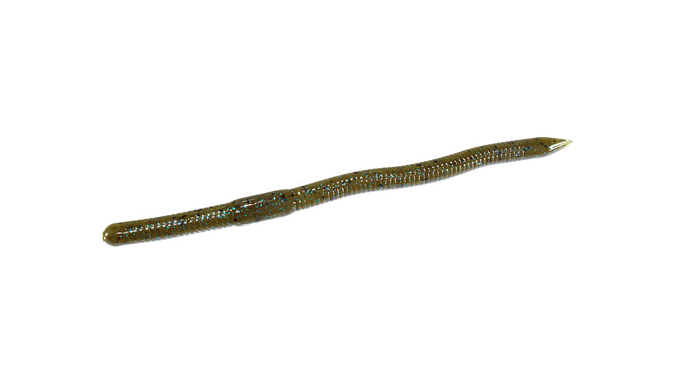 Zoom Mag Swamp Crawler Bulky Finesse Worm, 15 Pack, 6.5in, Green Pumpkin Blue, 124239X