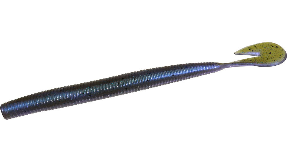 Zoom Mag U-V Speed Worm, 8 Pack, 7in, Green Pumpkin Blue Flash, 113294X