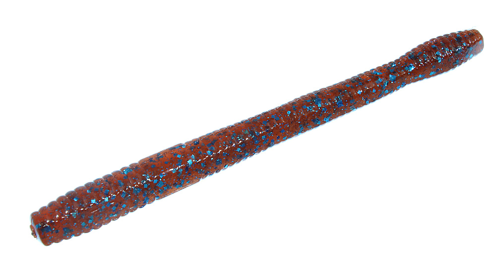 Zoom Magnum Finesse Worm, 10 Pack, 5in, Moccasin Blue, 114007X