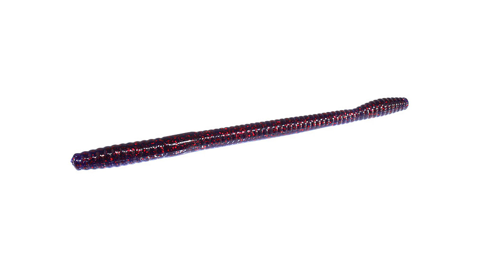 Zoom Magnum Trick Worm, 8 Pack, 7in, Grape Red Glitter, 115063X