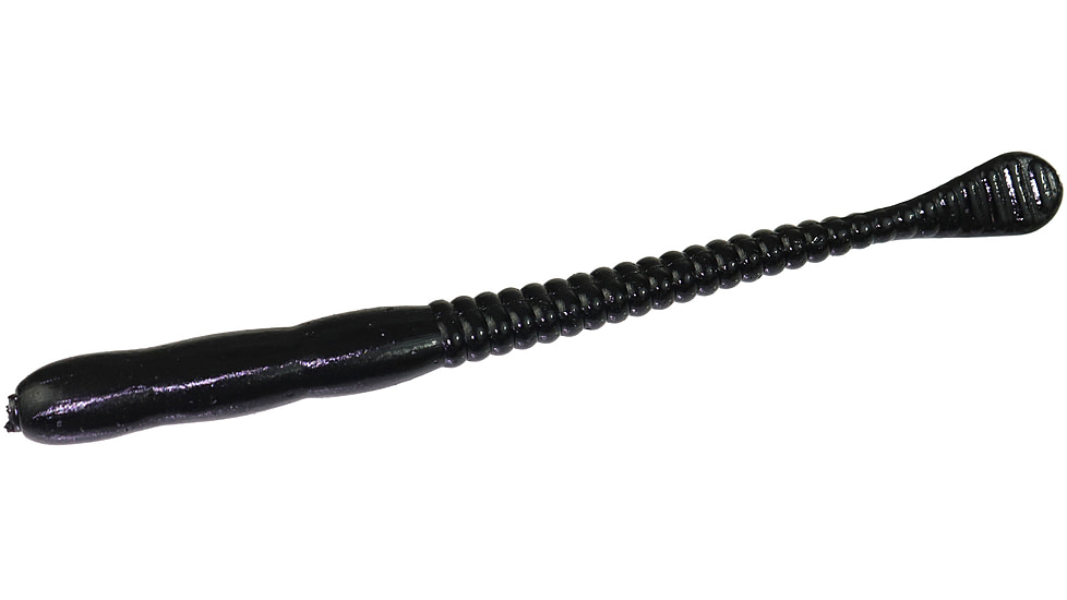 Zoom Meathead Finesse Worm, 20 Pack, 4in, Black, 024038X
