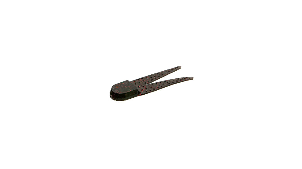 Zoom Pro Chunk Jig Trailer, 5 Pack, 3 1/2in, Black Red Glitter, 048001X