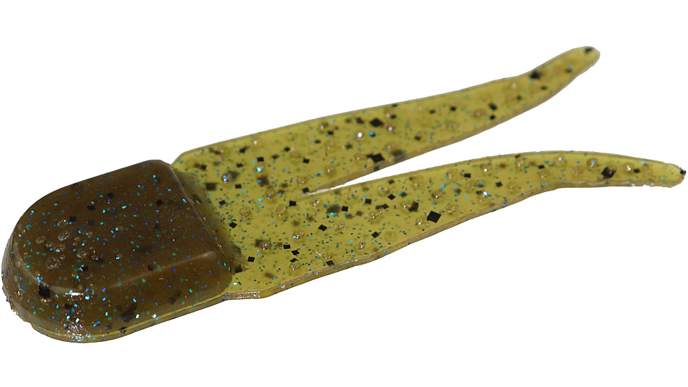 Zoom Pro Chunk Jig Trailer, 5 Pack, 3 1/2in, Green Pumpkin Blue, 048239X