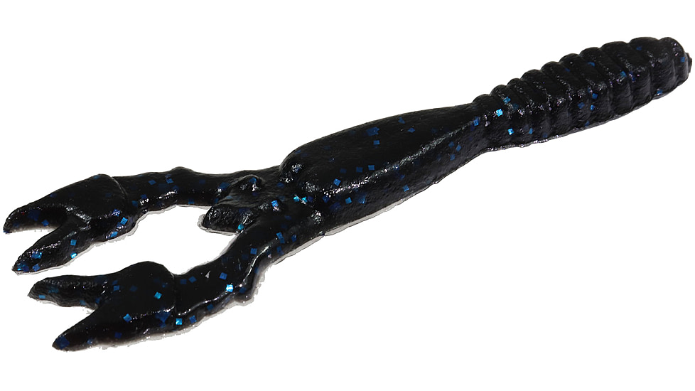 Zoom Road Kill Craw Bait, 10 Pack, 4.25in, Black/Blue, 013072X