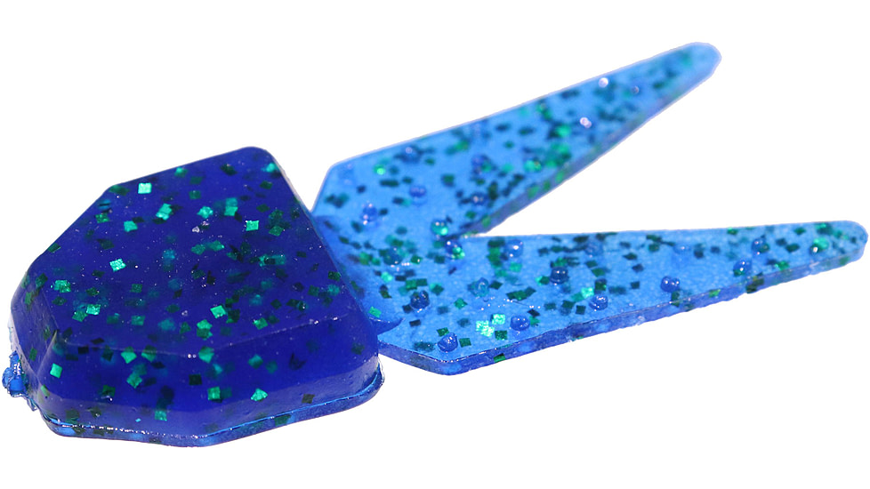 Zoom Small Chunk Jig Trailer, 5 Pack, 2.5in, Emerald Blue, 027352X