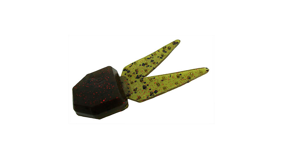 Zoom Small Chunk Jig Trailer, 5 Pack, 2.5in, Green Pumpkin Red, 027202X