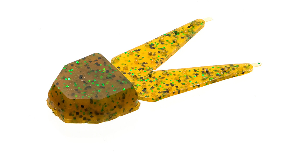 Zoom Small Chunk Jig Trailer, 5 Pack, 2.5in, Rootbeer Pepper Green, 027097X