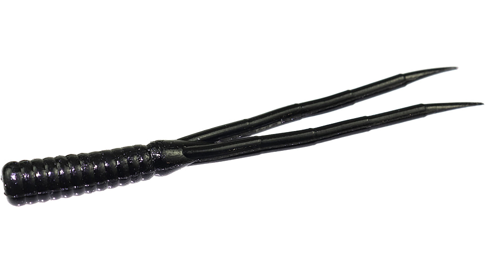 Zoom Split Tail Trailer Spinner Bait, 20 Pack, 4in, Black, 008038X