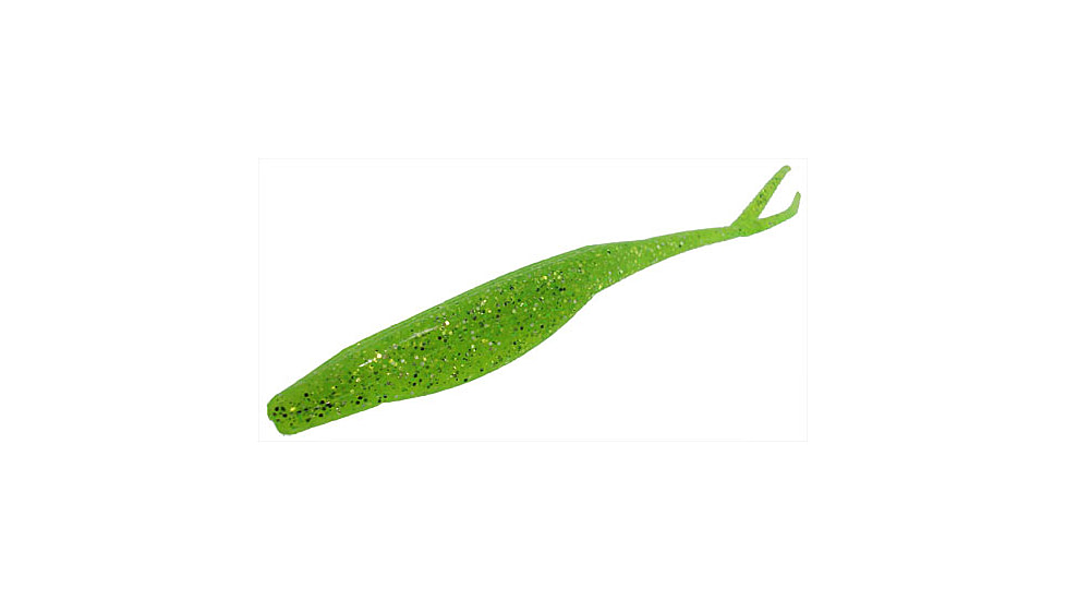 Zoom Super Fluke Baitfish Imitator, 10 Pack, 5.25in, Chartreuse Glitter, 023047X