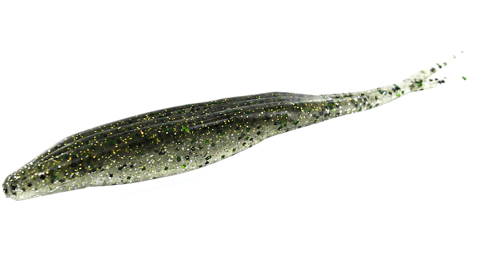 Zoom Super Fluke Baitfish Imitator, 10 Pack, 5.25in, Green Flash, 023351X