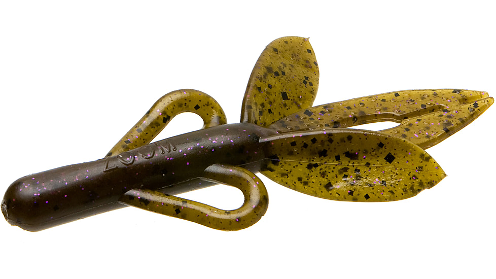 Zoom Super Hog Creature Bait, 10 Pack, 4in, Green Pumpkin Purple, 085248X