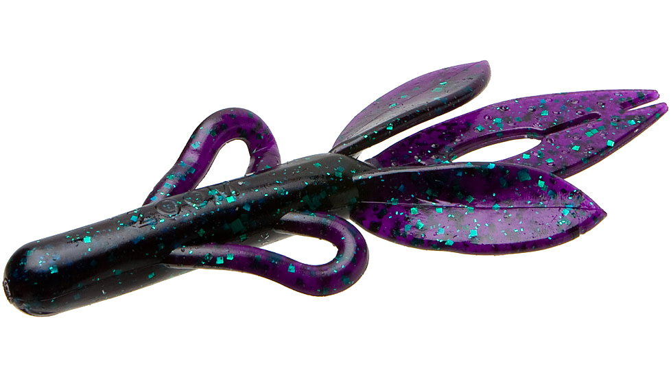 Zoom Super Hog Creature Bait, 10 Pack, 4in, Junebug, 85005