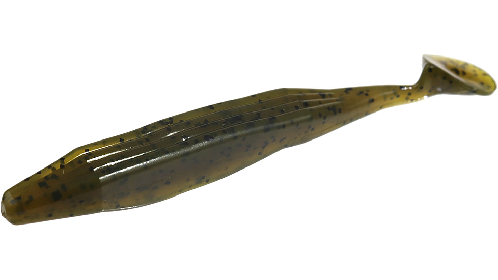 Zoom Swimmin Super Fluke Baitfish Imitator, 5 Pack, 5in, Green Pumpkin, 116025X