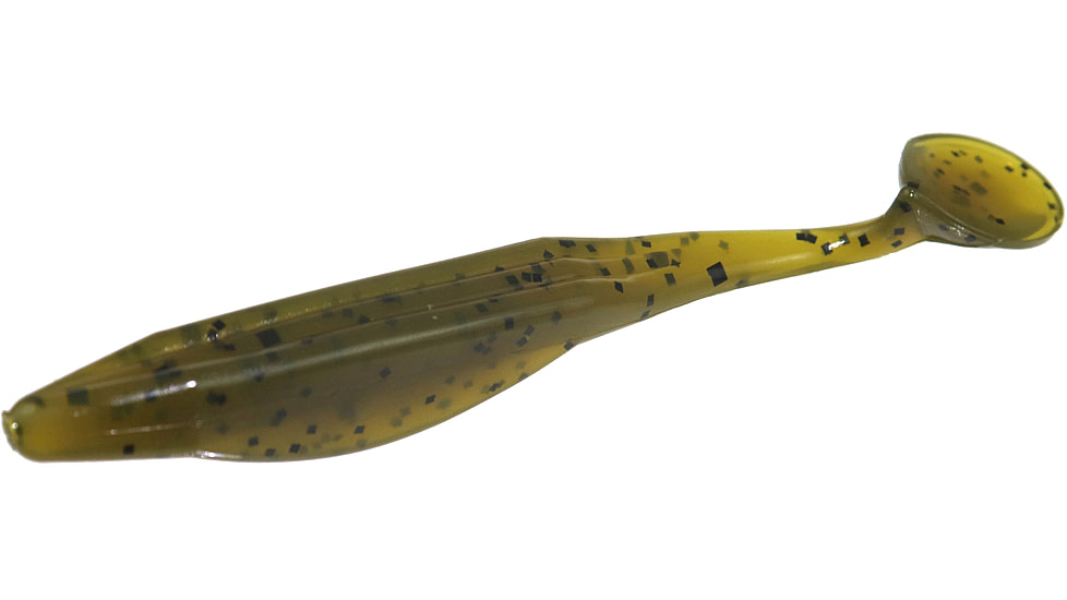 Zoom Swimmin Super Fluke Jr Baitfish Imitator, 10 Pack, 4in, Green Pumpkin, 117025X