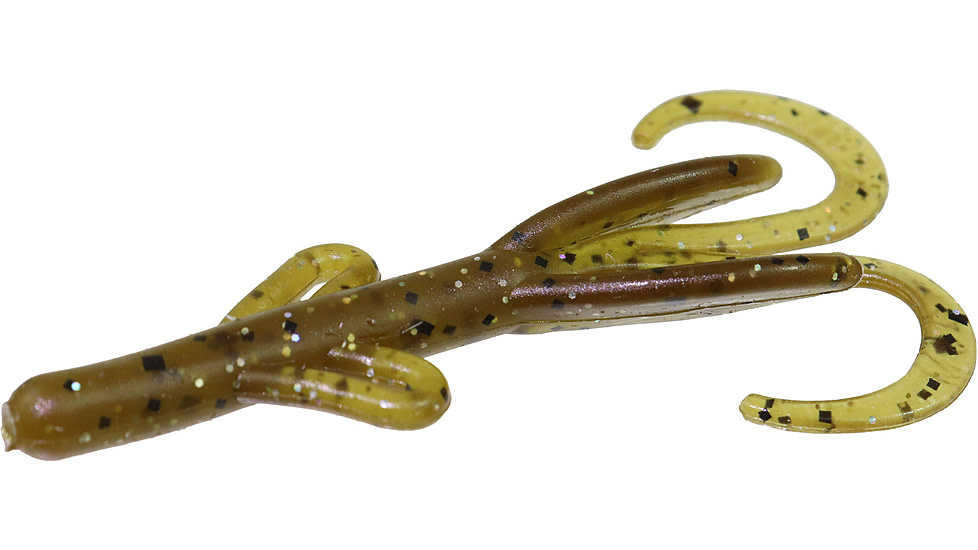 Zoom Tiny Brush Hog Mini Creature Bait, 15 Pack, 3in, Green Pumpkin Magic, 055284X