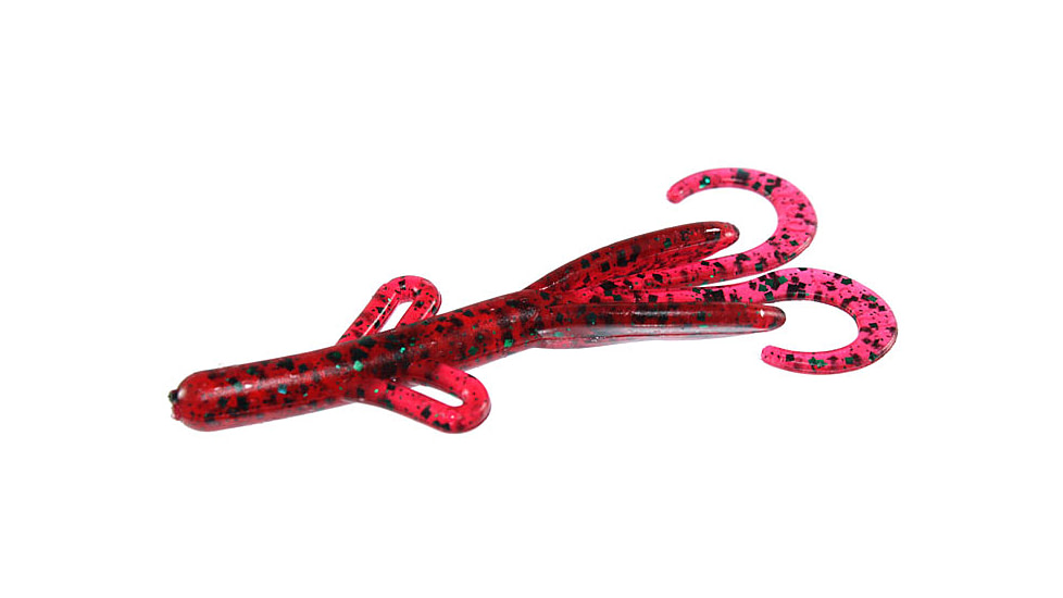 Zoom Tiny Brush Hog Mini Creature Bait, 15 Pack, 3in, Red Bug, 055021X