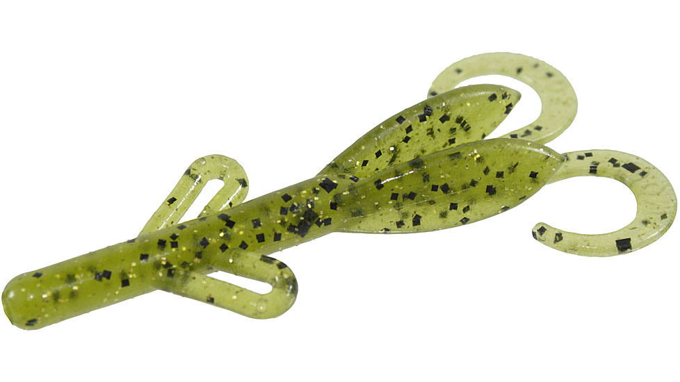 Zoom Tiny Brush Hog Mini Creature Bait, 15 Pack, 3in, Watermelon Gold Glitter, 055141X